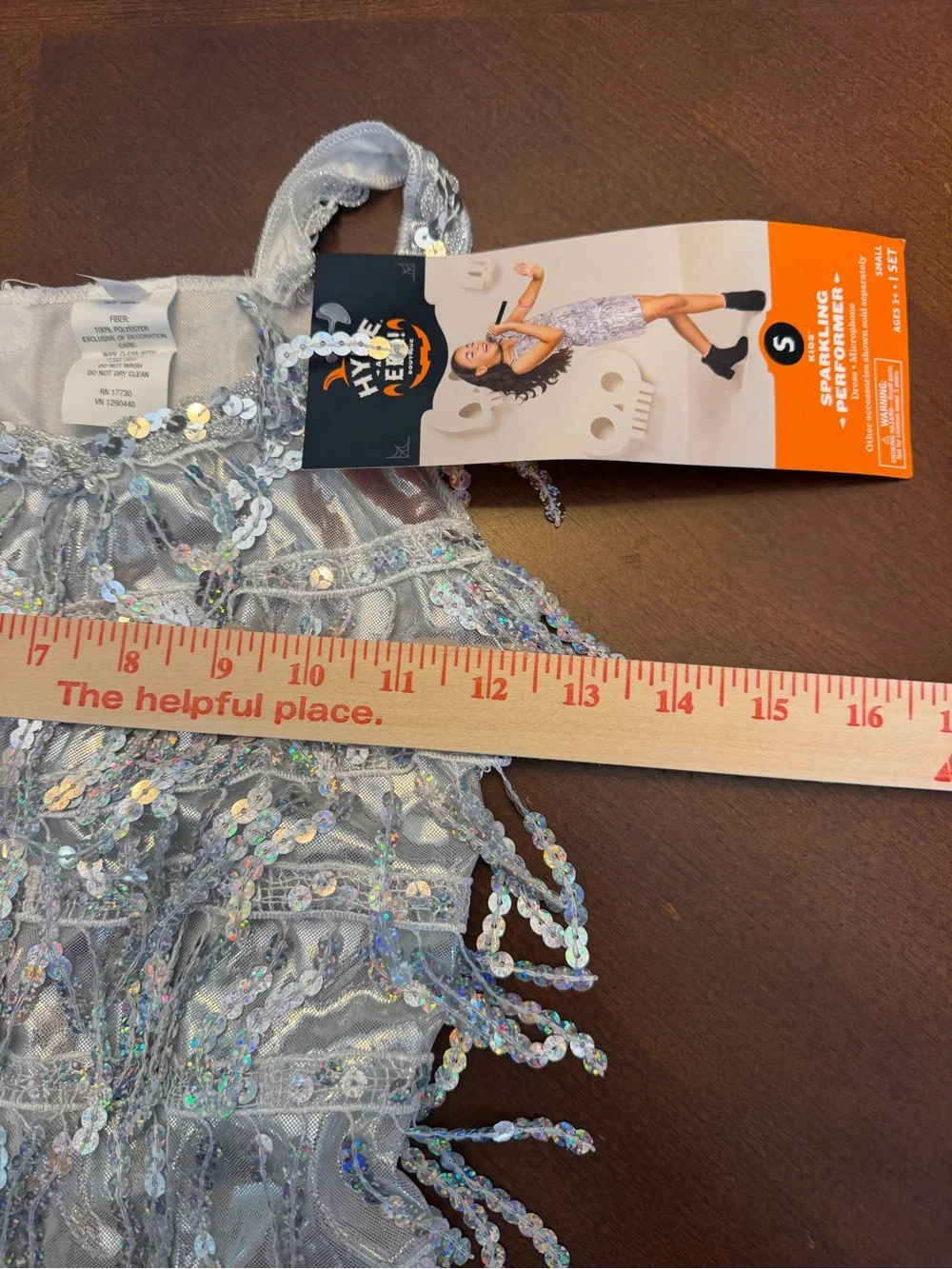 NWT Hyde & Eek Girls Sparkling Performer Costume Small Silver Sequin Halloween